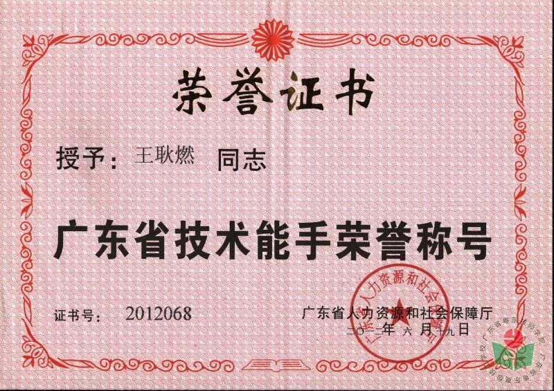 12.王耿燃老师被授予广东省技术能手荣誉称号.jpg